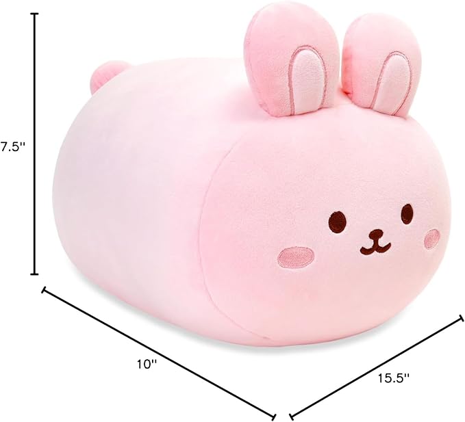 Anirollz Stuffed Animal Plush Toy – 15" Large Plush Doll | Soft, Squishy, Cute, Comfort, Safe | Birthday Gift Pillow with Cute Character Pink Bunny Rabbit Bunniroll