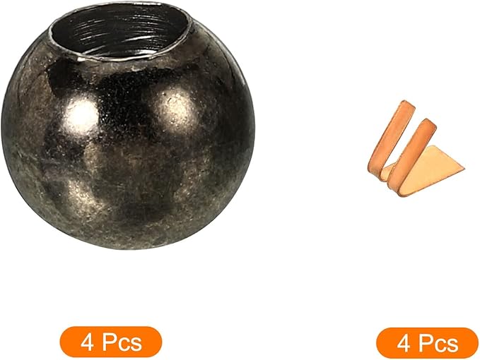 MECCANIXITY Pull Cord Tassels Window Blind Extender Chain Drop Knobs Ball Pull Ends Black, for Curtain Blinds Shades Light Ceiling Fan Pull Switch, Pack of 4