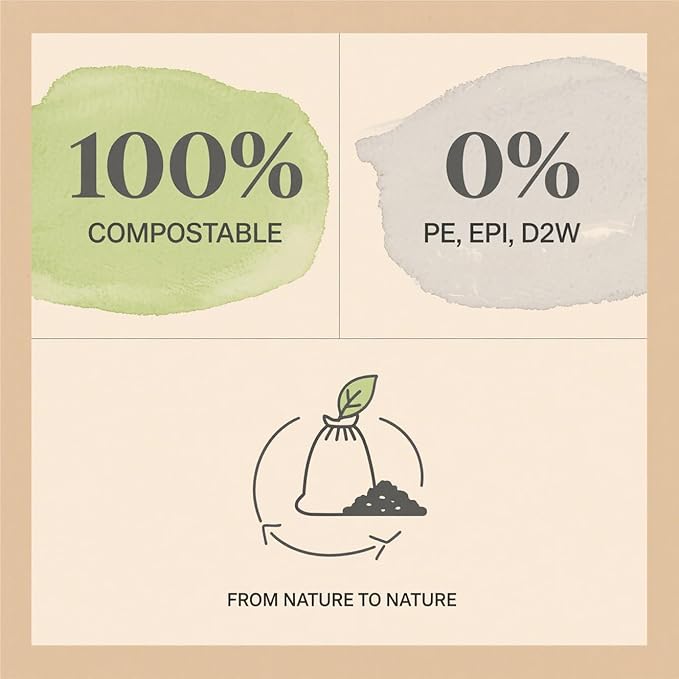 Ultra Thick RockRhino Dog Poop Bags - ECO Heavy Duty, Multi-Layer Bottom, 0% Plastic, 100% Home Compostable, Mint-Scented, Easy Open Tie Handles, Glove-Like Fit - 216 Bags