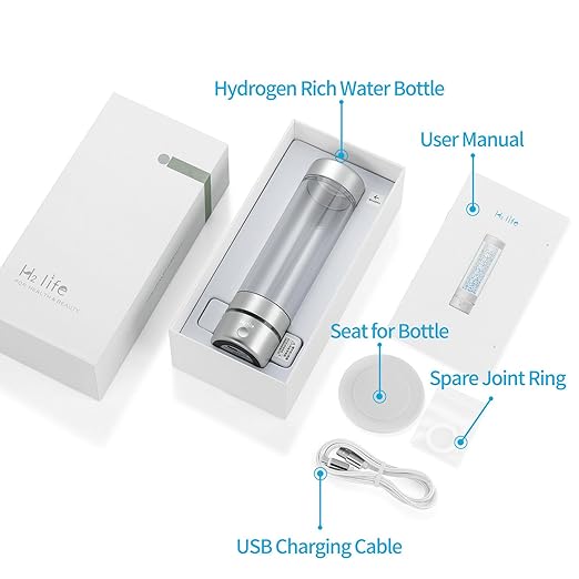 Hydrogen Sport Water Bottle, Professional Hydrogen-Rich Water Generator with SPE and PEM, 320ml 5000PPB Dual Mode Hydrogen Water Maker ionized for Travel Hiking Swimming