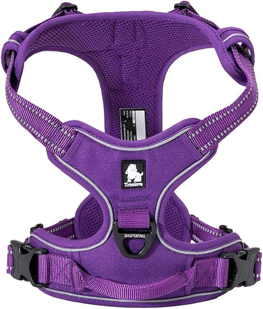 Truelove Adjustable No-Pull Dog Harness Reflective Pup Vest Harnesses Comfortable Control Brilliant Colors TLH5651(Purple,S)