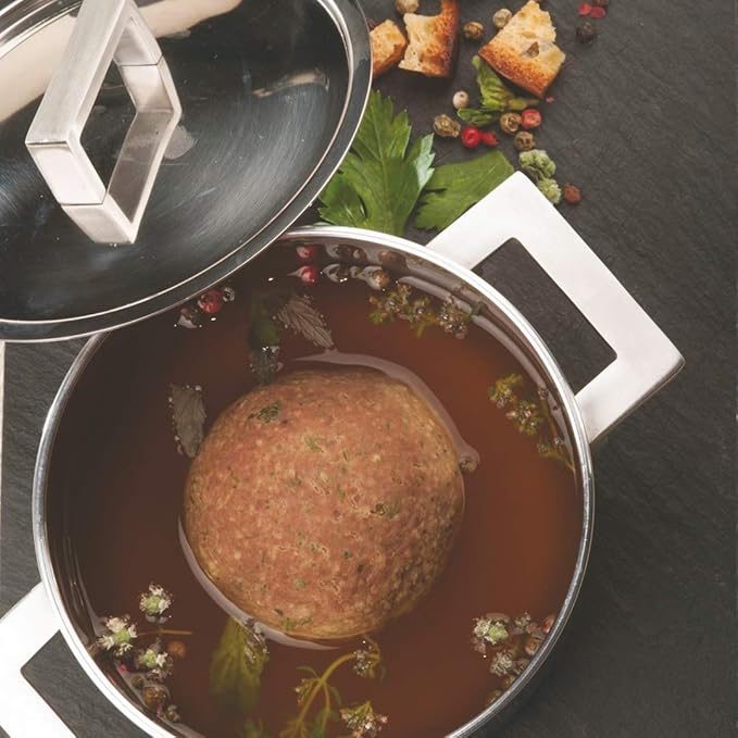 Mepra Attiva 20 cm Casserole Pot, 2 Handle, Tri-ply, Stainless Steel Finish, Aluminum Core, Dishwasher-safe