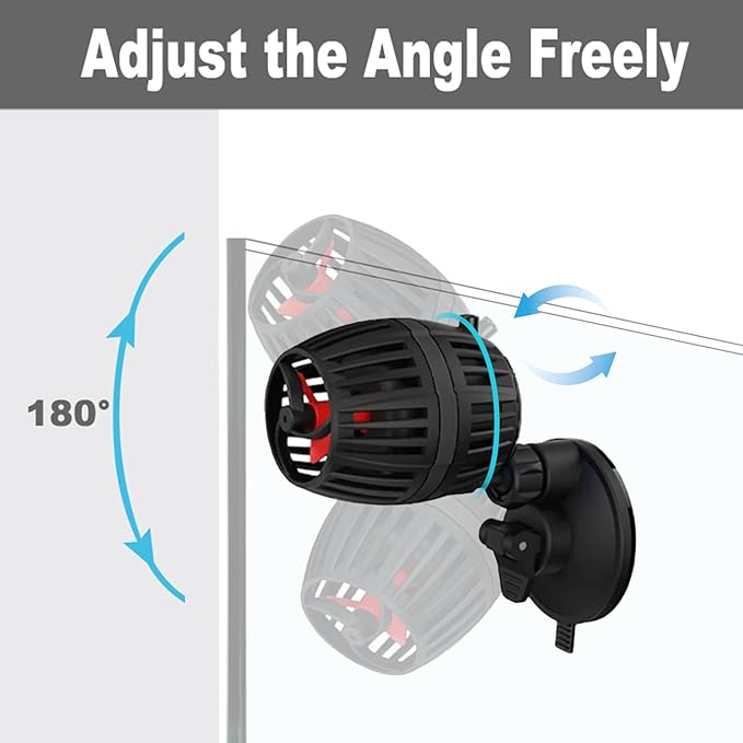 Carefree Fish Aquarium DC12V 10W Wave Maker 4 Level Adjustable Flow Rate Powerhead 1500Gph Wave Pump for 10~60Gal Freshwater and Saltwater Fish Tank