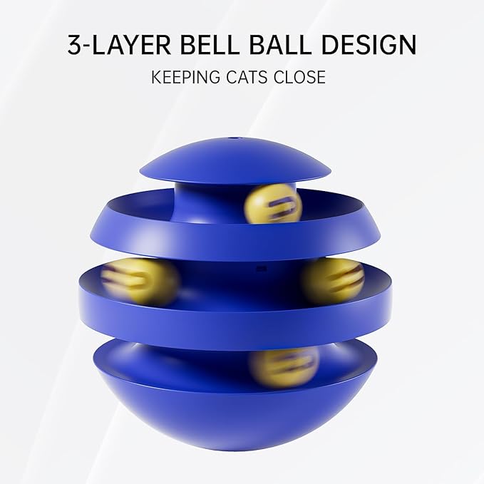 Roly-Poly Round Interactive Toy for cat,Wobbling Tumbler Toys with Bell Toy for Indoor Cats Pink Green