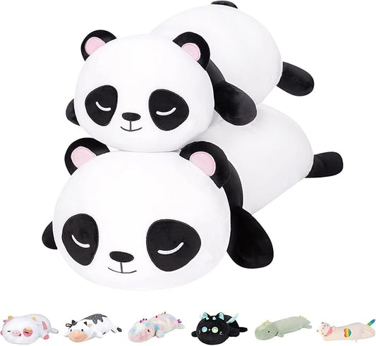Panda Plush Body Pillow, 35” Panda Stuffed Animal, Cute Plushies Cuddle Pillow for Kids, Long Plush Toys, Birthday Gifts for Women, Girls and Males