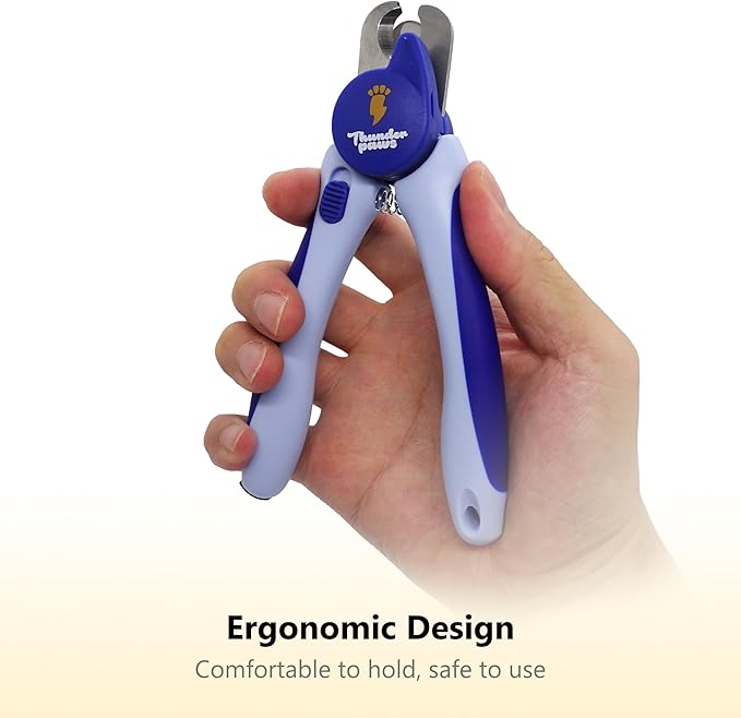 LED Dog Nail Clippers with Light, Trimmers with Protective Guard, Quick Sensor, Safety Lock and Nail File - Suitable for Large and Small Dogs & Cats (Blue, LED)