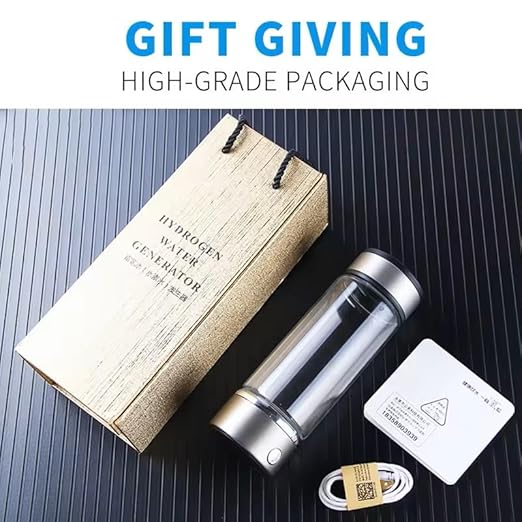 Hydrogen Water Machine - Portable Hydrogen Water Generator - Automatic Hydrogenated Water Ionizer Machine for Home, Office & Daily Drinking, 3-Minute Quick Electrolysis, 400ml Capacity