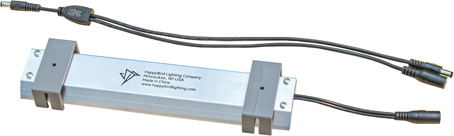 HappyBird Lightning (A Divison of M&M Cage) 8" LED linkable Light bar Without Power Source for Multiple Bird Breeder Cages, Full Spectrum LED. Will NOT Run ON ITS OWN (Single)