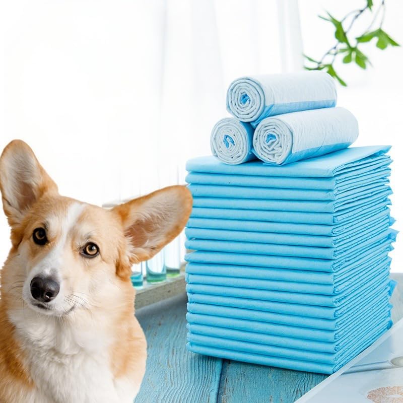 Absorbent Disposable Dog & Cat Training Pads - Large Washable Pet Supplies with Leak-Proof Design for Crate & Indoor Use (40 Count)