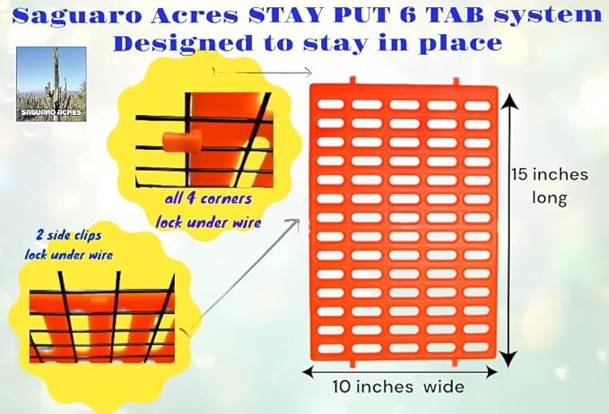 Saguaro Acres Rabbit and Small Animal Cage Resting Mat for Wire Floored Cages 2 Pack (Orange)