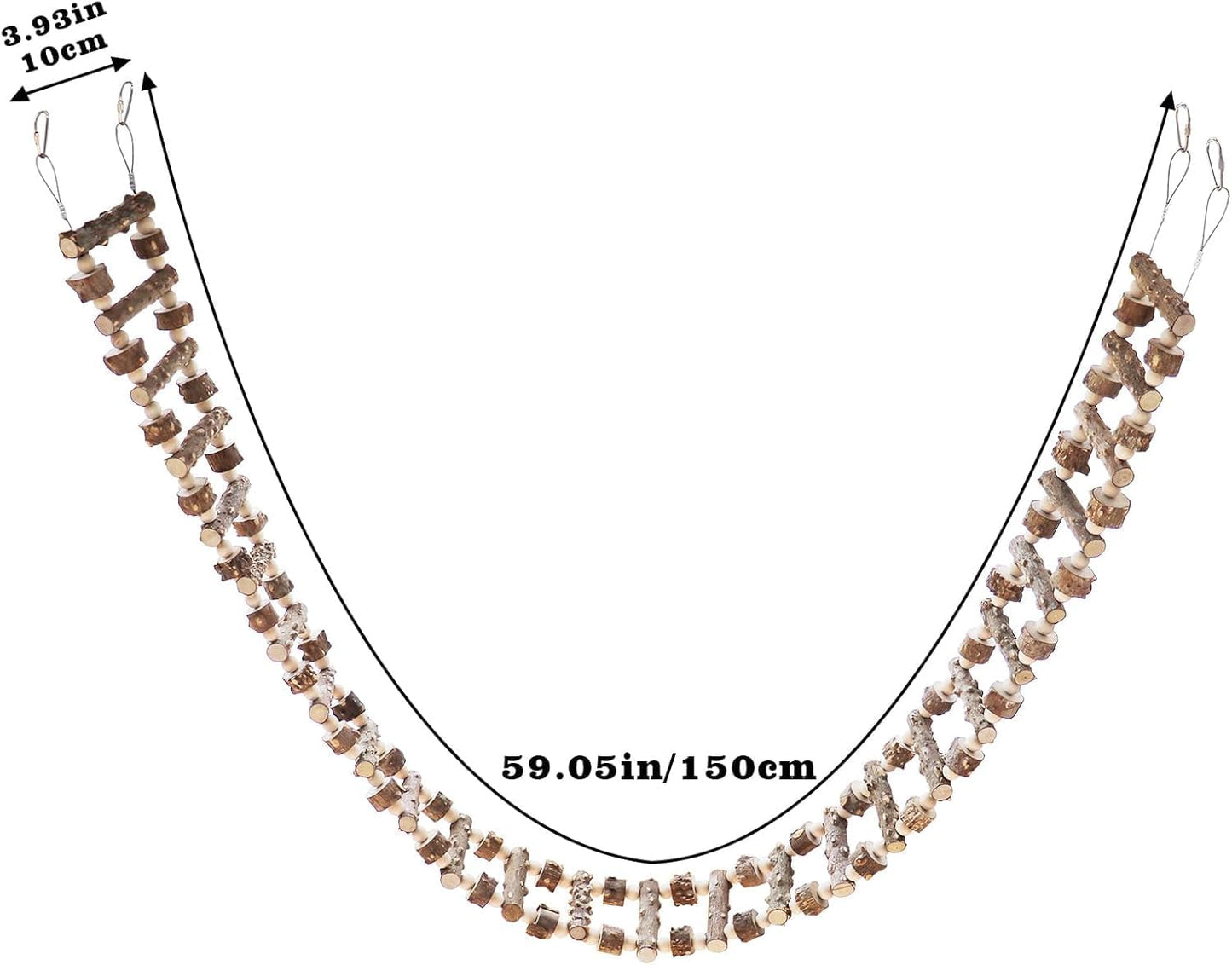 Bird Parrot Ladder Bridge Toy, Bird Swing Toy, Natural Pepper Wood Hanging Pet Chewing Toy, Rat Hamster Climbing Toys, Cage Accessories for Bird Parrot Rat Squirrel Sugar Gliders