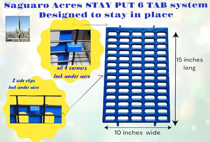 Saguaro Acres Rabbit and Small Animal Cage Resting Mat for Wire Floored Cages 2 Pack (Blue)