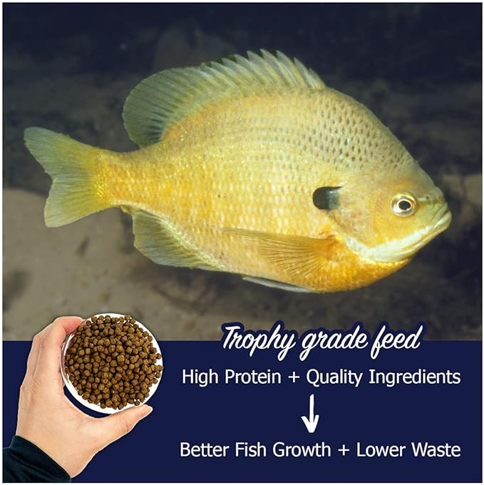Natural Waterscapes Game Fish Food Variety | Pond and Lake Fish Food Pellets | 7 lb Resealable Bag | Feed to Bass, Bluegill, Trout | Floating Pellets