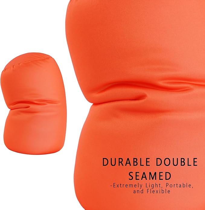 Microbead Body Pillow, Tube Microbead Bolster Bean Smooth Cool Pillow Neck Cervical Roll Pillow for Sleeping 7 x 12Inch Throw Travel Pillow (Tangerine Color)