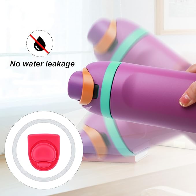 4pcs Bottle Seal Ring & Replacement Stopper for Owala FreeSip 19oz 24oz 32oz 40oz, Silicone O Ring Water Rubber Lid Parts, Cap Mouth Plug Gasket Accessories, BPA-Free (Carmine)