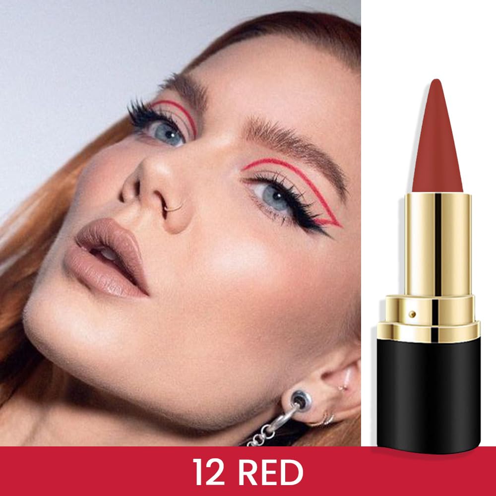 evpct 2Pcs Red Dark Red Gel Eye Liner Pencils Eye Black Face Paint Stick Halloween Makeup Set Waterproof Smudge Proof Liquid Eyeliner Pen Crayon Smokey Eye Liners delineador de ojos contra el agua