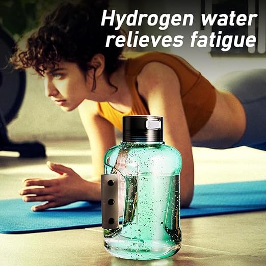 Hydrogen Water Bottle 50oz 1.5L Large Capacity Hydrogen Water Bottle Generator, shatterproof, Suitable for Gym, Playground and Outdoor scenarios, Hydrogen Concentration up to 1600ppb,Green