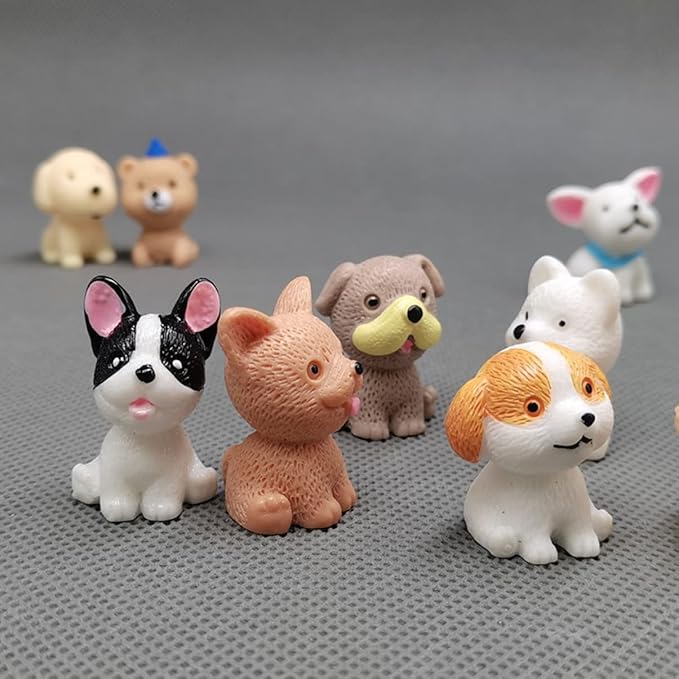 TOYANDONA 18pcs Artificial Puppies Toys for Kids - Mini Dog & Cat Animal Figures - Resin Small Animals - Child Crafts