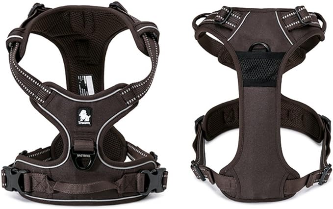 TRUE LOVE Adjustable No-Pull Dog Harness Reflective Pup Vest Harnesses Comfortable Control Brilliant Colors Truelove TLH5651(Brown,XS)