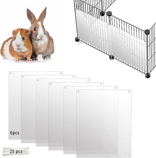 Oncpcare 6 Pack Rabbit Urine Guard for Cage, 10'' x 8.2'' Pet Liner Protection Splash Guard Guinea Pig Pee Shield Habitat Siding Small Animal Cage Accessories - Keep Litter in The Pen