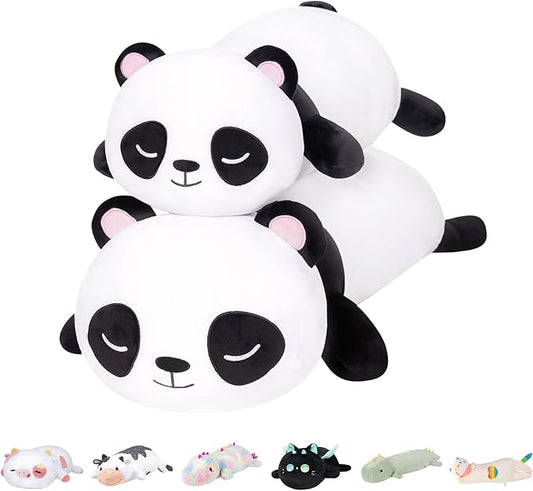 Panda Plush Body Pillow, 25” Panda Stuffed Animal Squishy, Cute Plushies Cuddle Pillows for Kids, Long Pillow Plush Toys, Birthday Gifts for Women, Girls and Males