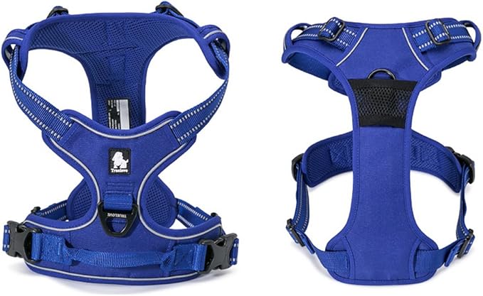 TRUE LOVE Adjustable No-Pull Dog Harness Reflective Pup Vest Harnesses Comfortable Control Brilliant Colors Truelove TLH5651(Royal Blue,M)