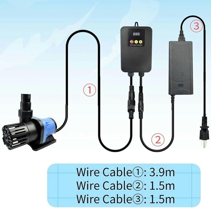 CONQUERALL 6600GPH 27.9ft 160W 36V Pond Pump CHS-25000 High Flow Submersible Water Saving Energy Fountain Aquarium Saltwater,Koi Lake, Aqua Oxygenation, Fisht Farm NdFeB Magnet Warranty