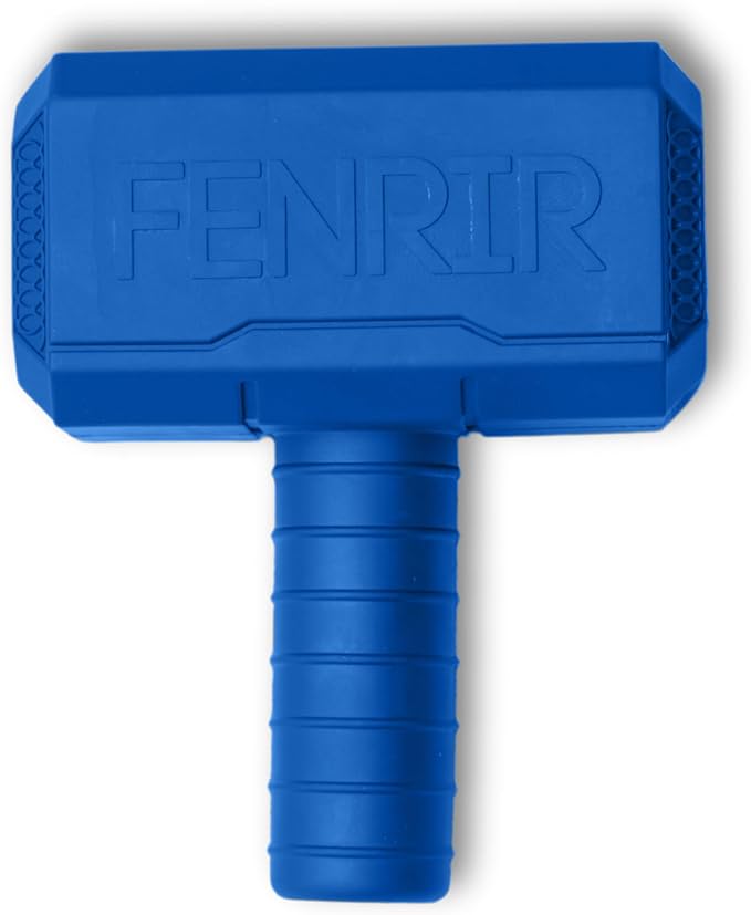 Fenrir Hammer Dog Chew Toy Strong Rubber Stuffable Enrichment Toy for Chewers (Blue, Medium)