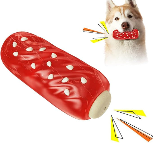 LiuMelinda Dog Chew Toys for Aggressive-Chewers - Indestructible Dog Toy for Aggressive Chewer，Tough Chew Toys for Dogs （Rubber Red Meat Stick）