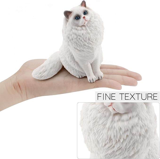 Ragdoll Cat Figurine Big Cat Animal Action Figure Cat Toy Cat Model Figure for Party Supplies Desktop Decoration Cake Toppers Collection Toys for Boys Girls Kid Toddlers