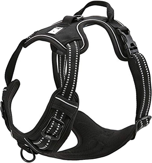TRUE LOVE Truelove Adjustable No-Pull Dog Harness Reflective Pup Vest Harnesses Comfortable Control Brilliant Colors TLH5651(Black,XL)