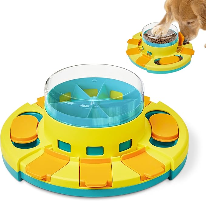 Potaroma Dog Puzzle Toy 2 Levels, Slow Feeder, Pup Food Treat Feeding Dispenser for IQ Training and Entertainment for All Breeds 4.2 Inch Height