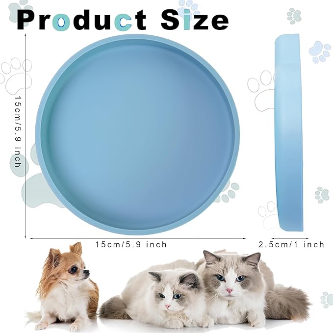 Silicone Dog Bowl Shallow Cat Food Bowls, 6 Inch Wide Cat Bowls Whisker Friendly, No Spill Less Mess Dog Plates for Dry and Wet Food, Set of 3 Puppy Bowls for Small Dogs and Cats