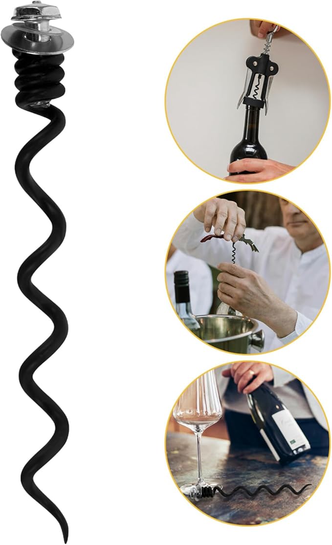 Alipis Replacement Corkscrew Spiral Worm 4pcs Corkscrew Wine Bottle Opener Manual Cork Screw for Waiter Metal Spiral Bit Replacement for Corkscrew Repairing