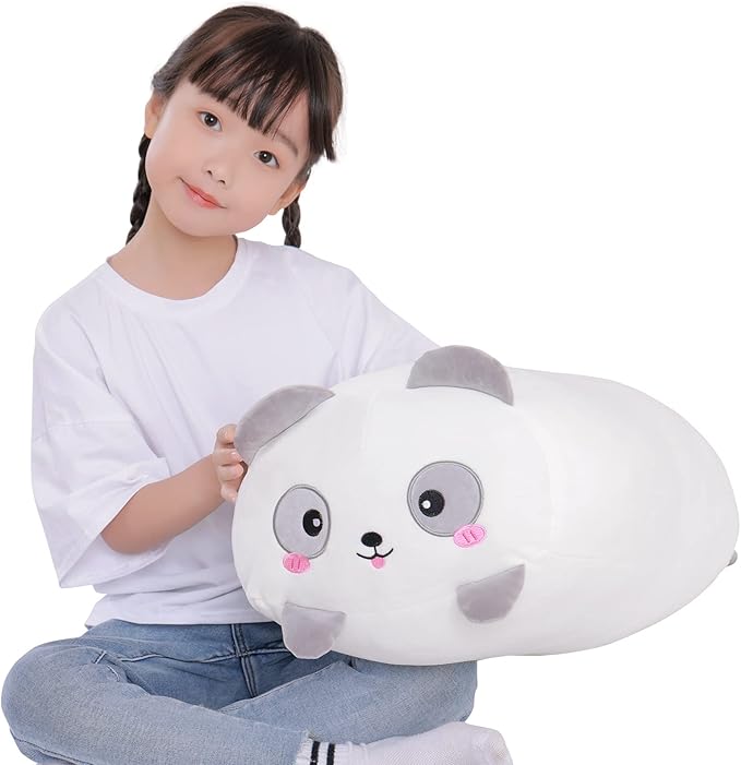 24 inch Large Panda Plush Pillow Toy, Panda Big Stuffed Animals, Kawaii White Bear Doll Jumbo Cushion Plushies Gift for Girls Boys Kids, Birthday