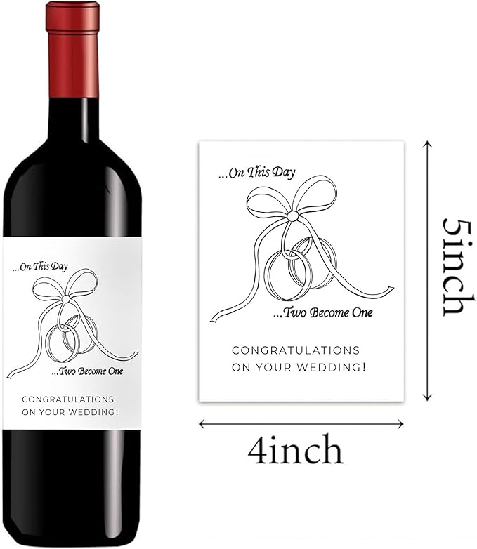 24Pcs Wedding Wine Bottle Label, Engagement Wine Bottle, Wedding Gift for Couple, for Her, for Him, Newly Engaged Unique Funny Gift, Pairs Well with Getting Married Wine Bottle Label