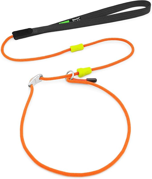 Slip Lead Dog Leash,Training Leash,No-Pull Slip Lead and Collar,Heavy Duty&Durable,4ft Thin Slip Lead for Small,Medium and Large Dogs (Orange1.2M Long)