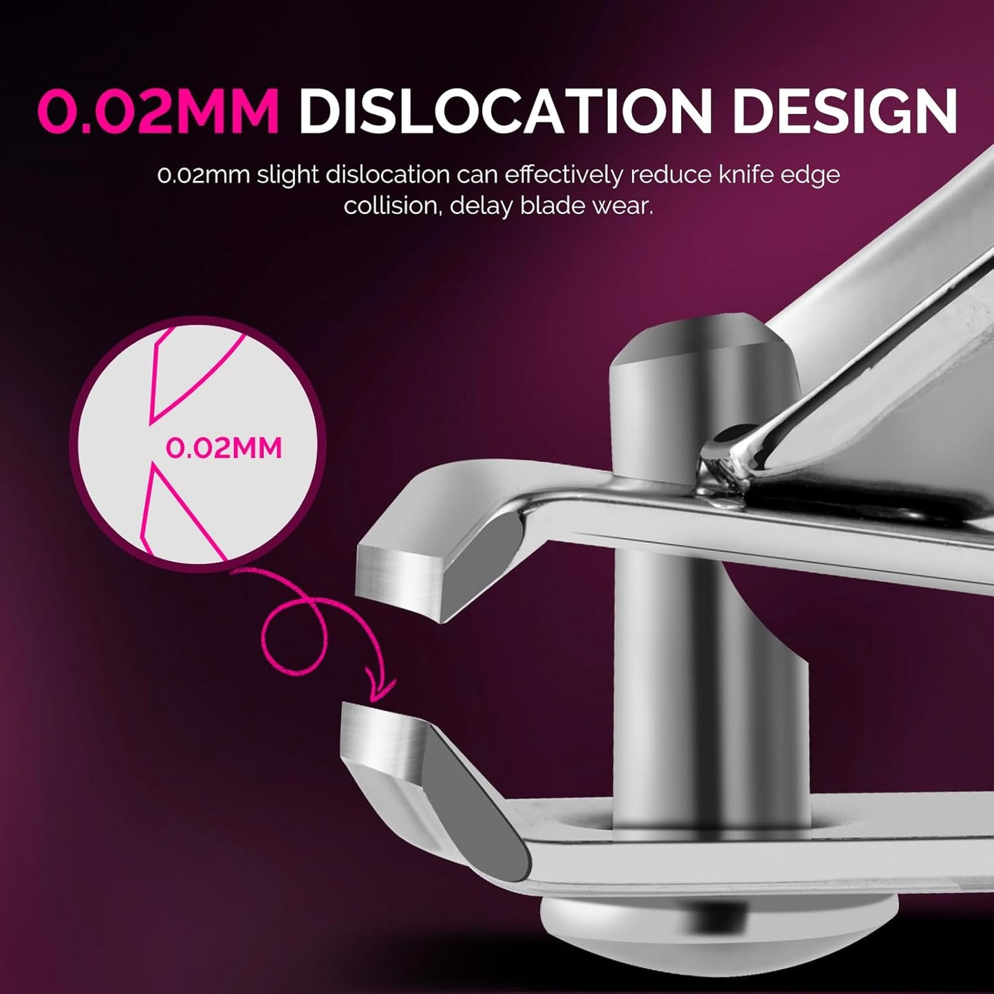 MelodySusie Nail Clippers Set, 2 in 1 Toenail Clippers Nail Clippers for Women, Ultra Sharp Stainless Steel Fingernail Nail Clippers for Men, Nail Cutter, Gifts for Women Men, Pink