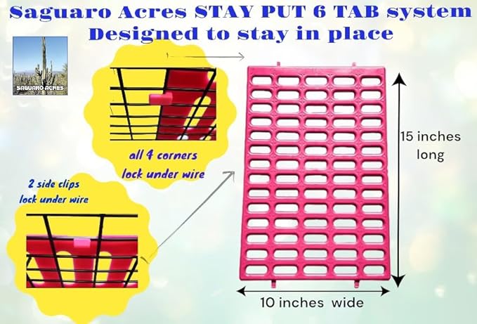 Saguaro Acres Rabbit and Small Animal Cage Resting Mat for Wire Floored Cages 2 Pack (Blue & Pink)