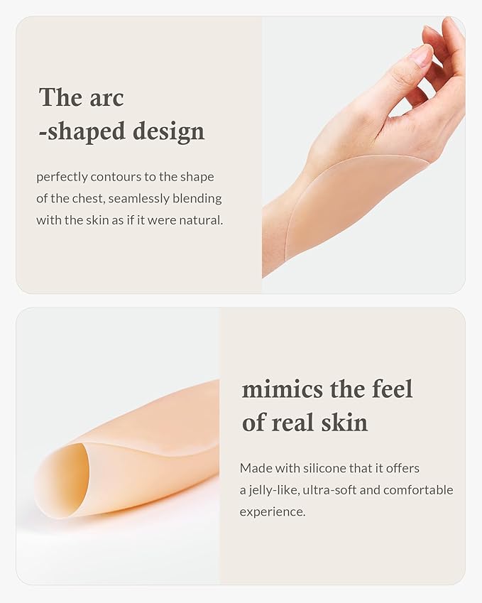 Alki'i Nipple Covers Pasties 3 Pairs, Sticky Bra No Show,Silicone Adhesive Strapless Bra, Reusable Breast Petals for Women