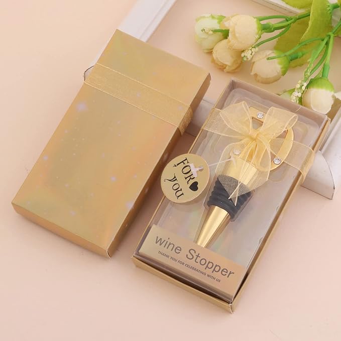 24-Pack 70 Wine Bottle Stopper for 70th Wedding Birthday Party Decoration 60 Years Old Wine Stopper Fun Gift for Wine Lovers (Gold 70th)