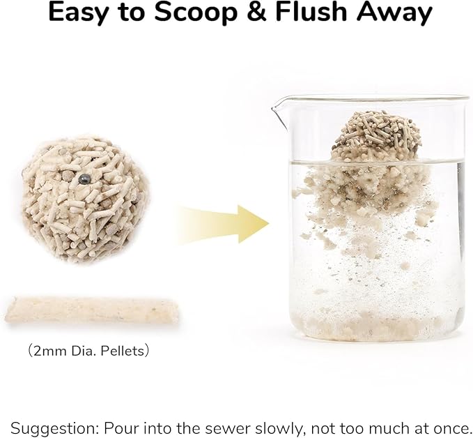 FUKUMARU Mixed Tofu Cat Litter, Strong Clumping Cat Litters, Effective Oder Control, Dust Free and Ultra Absorbent Flushable Bentonite White Tea Cat Litter, Direct to Toliet, 24 LB(4 Packs)