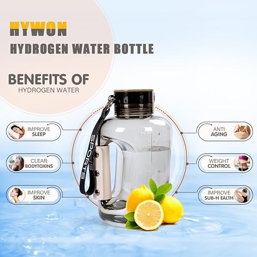 Hydrogen Water Bottle 50oz | Hydrogen Water Bottle Generator - Portable Hydrogen Water Machine | Ion Bottles Hydrogen Water Ionizer for Home Travel (Grey)
