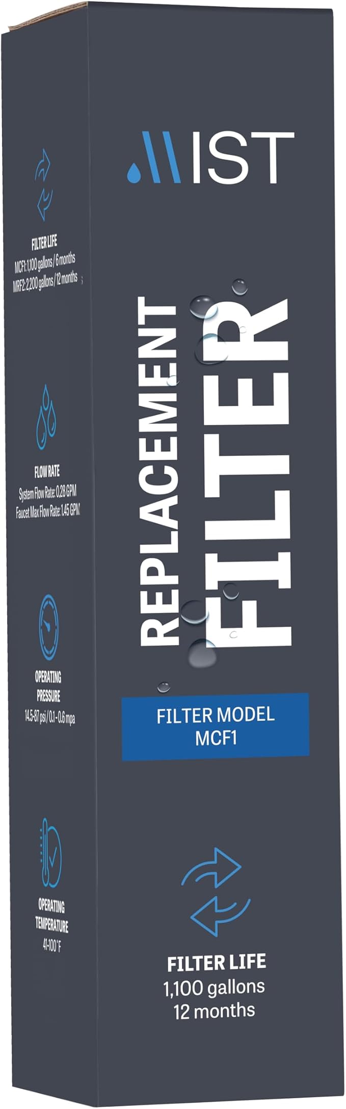 Mist Carbon Block Replacement Filter for Mist Reverse Osmosis Systems MRO001 & MRO002