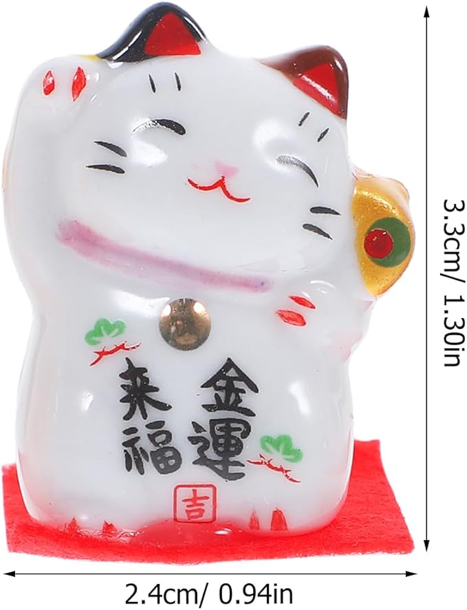 IMIKEYA Japanese Fortune Cat Home Decor 3pcs miniture Decoration Miniature Animal Figurines Decor Waving cat Figurine Figurines Figurine Ceramics Crafts Desktop Decoration Number
