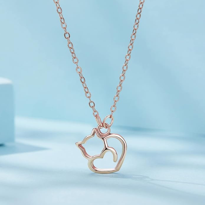 925 Sterling Silver Dog Paw Cat Panda Necklace for Women Cute Dainty Animal Pendant Necklace Gifts for Cat Mom Animals Lover…