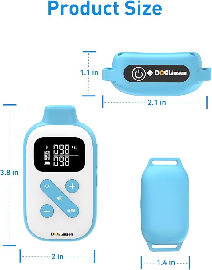 No Shock Dog Training Collar, Vibrating Dog Collar with Remote 2800Ft, Vibration Collar for Puppy Small Medium Large Dogs - No Prongs (Blue)