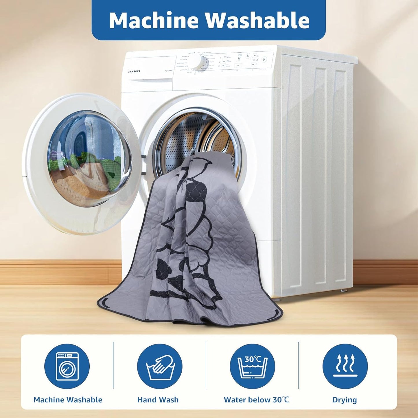 Washable Pee Pads for Dogs: 72x72 Extra Large Reusable Whelping Pads Dog Mats for Floor - Fast Absorbent Pet Training Pads , Puppy Playpen Mat for Incontinence, Housebreaking - 2PACKS