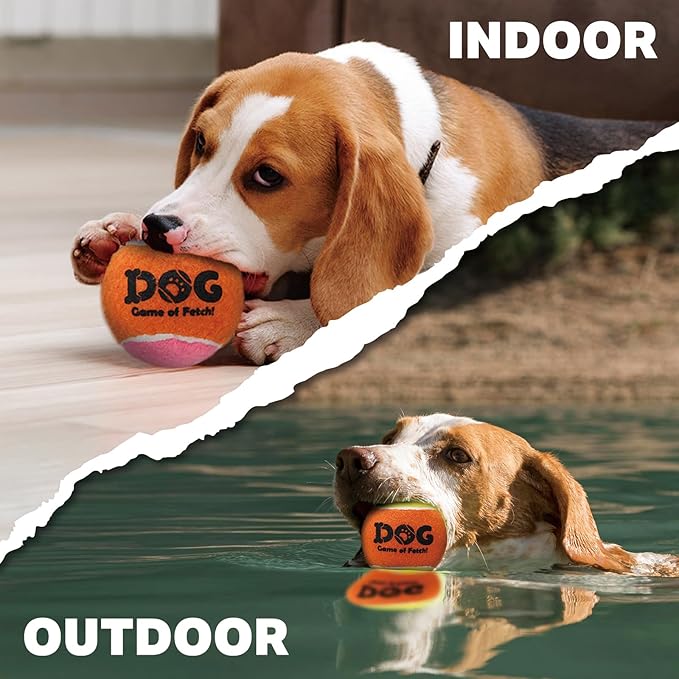 AMA SPORT Squeaky Tennis Balls for Dogs 2.5" Small Medium Dog Tennis Balls for Throwing and Fetching Dog Toys for Training, Exercise, High Bouncing 6 Pack (Multicolor A)