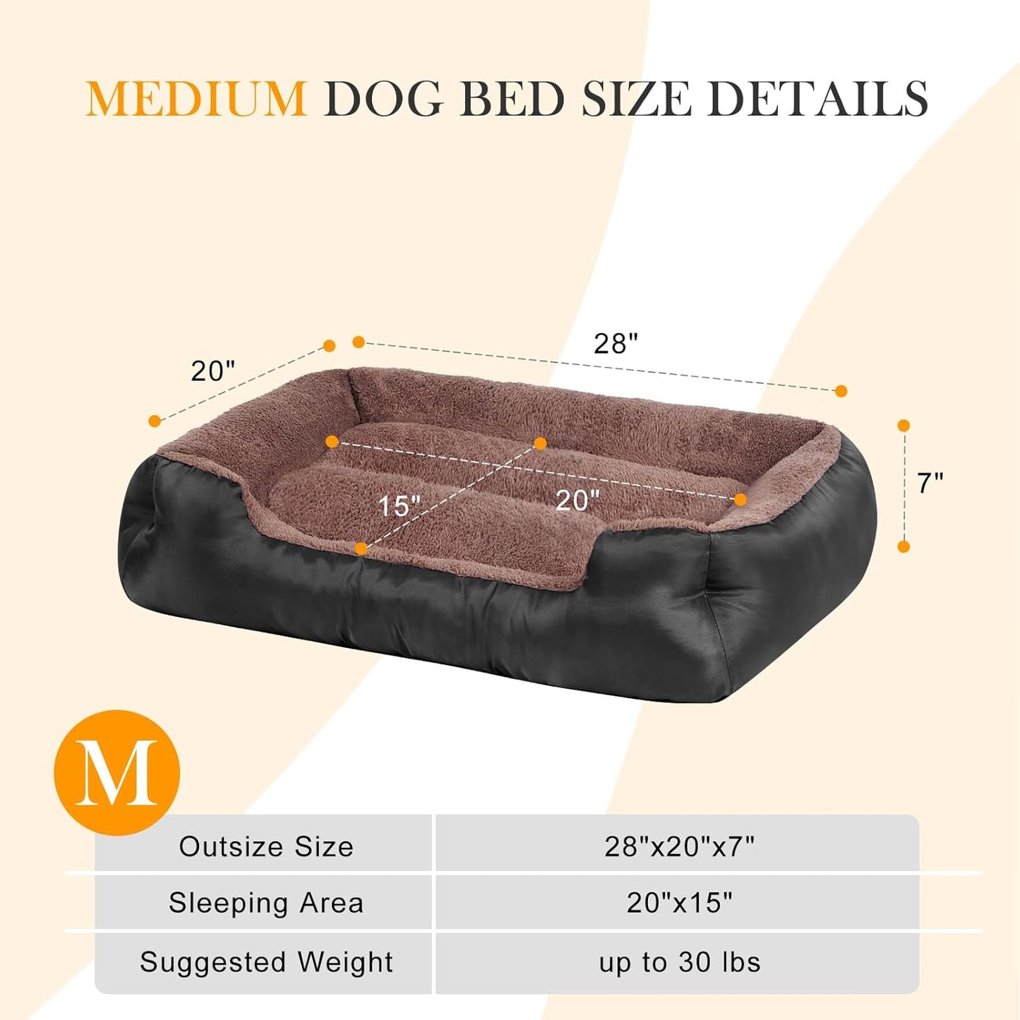 Dog Beds for Small Dogs, Soft Breathable Pet Bed Machine Washable, Small Dog Bed with Non-Slip Bottom
